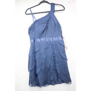 Adrianna Papell One Shoulder Chiffon Party Dress-10-New w/Tags